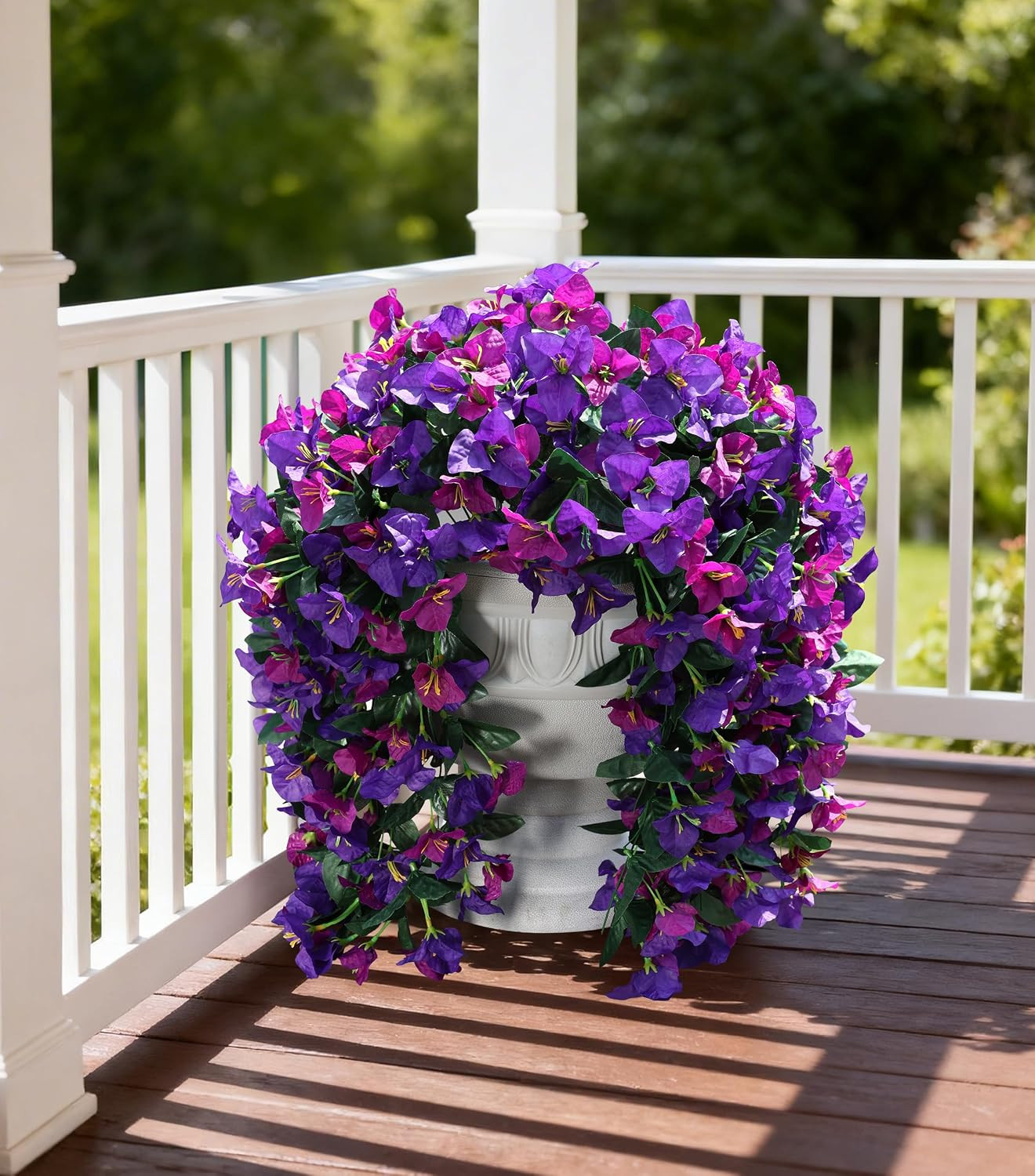 Faux Bougainvillea Artificial Flowers Plants for Outdoors outside Decor, 2Pcs Fa