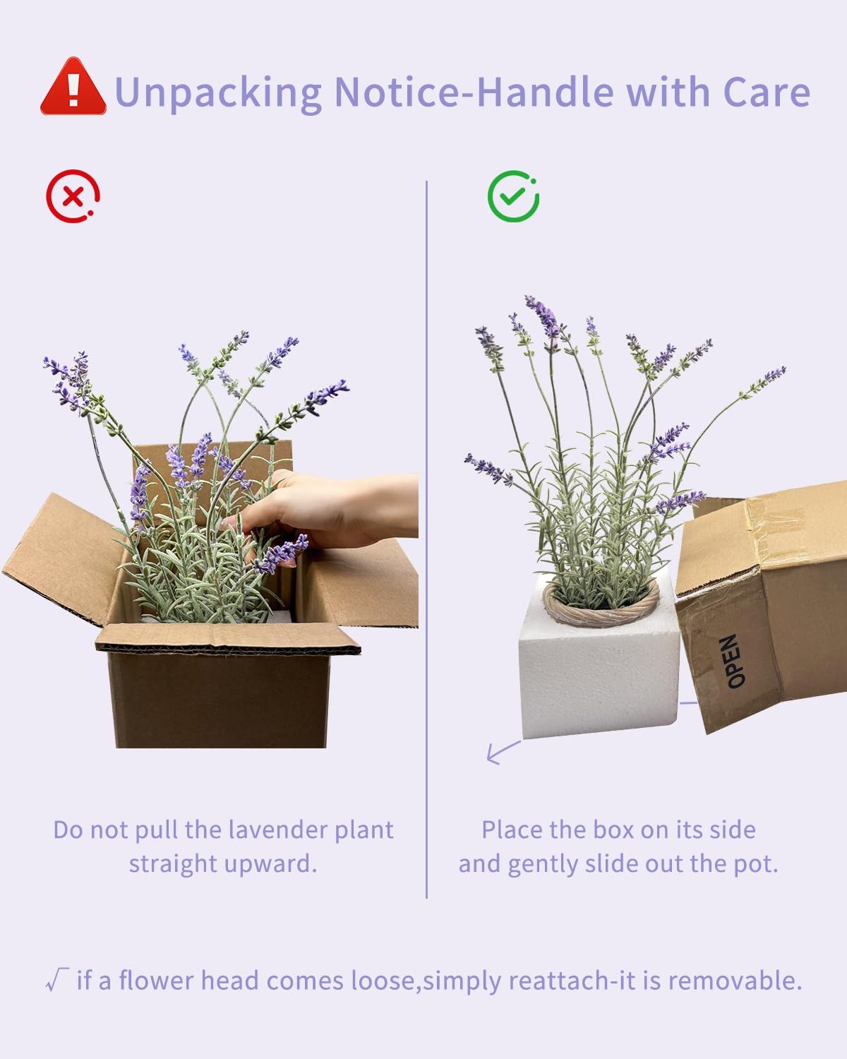 Lavender Small Fake Plant Lavender Artificial Flowers in Pots Decorative Plan…