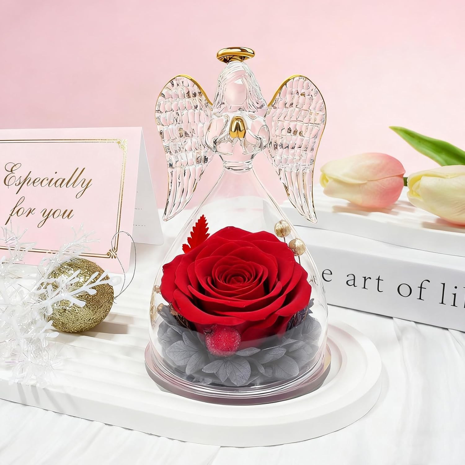 New Valentines Day Gifts for Women Birthday Preserved Rose Forever Red