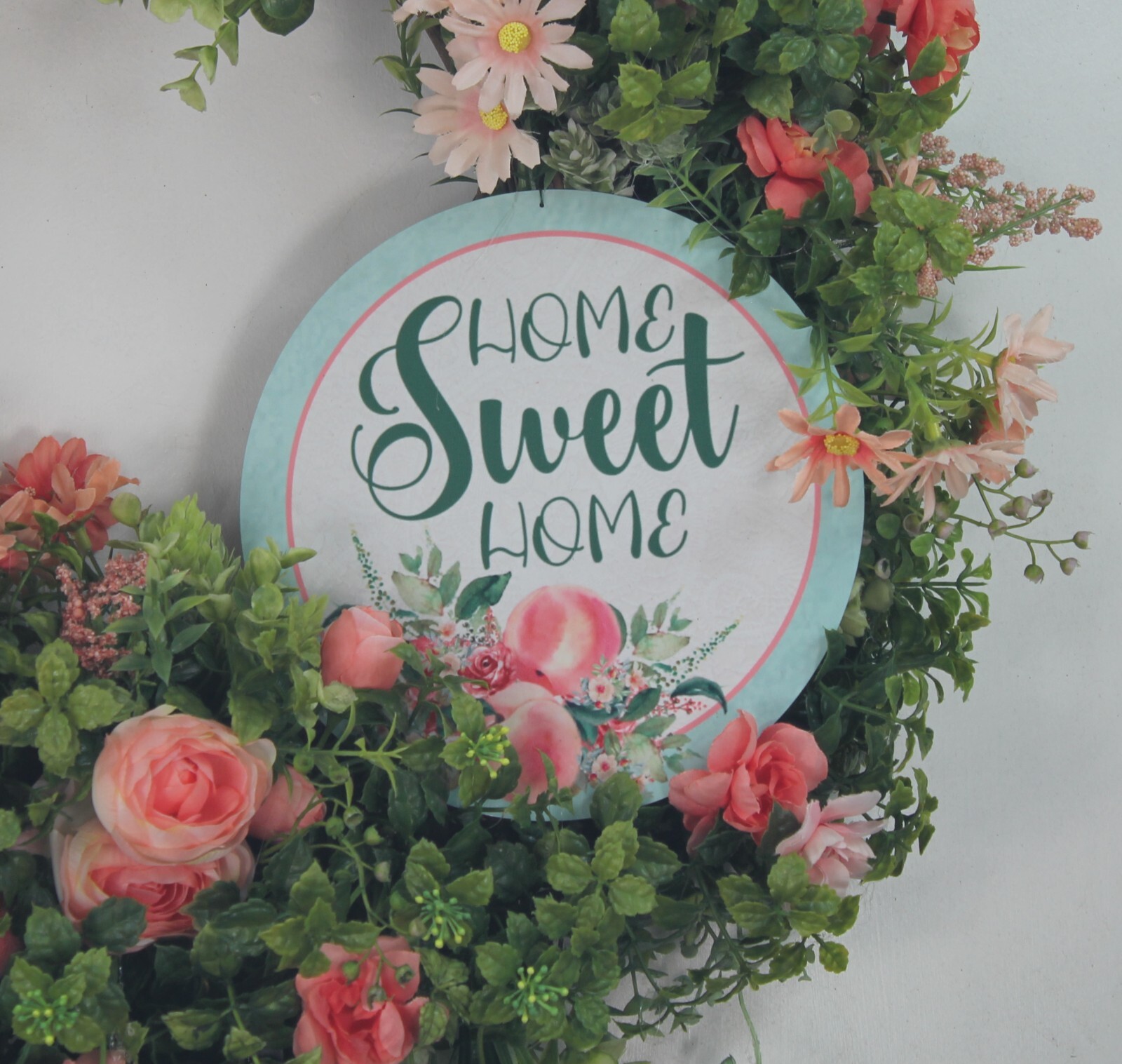 PEACH WREATH, HOME SWEET HOME WREATH, WREATH WITH PEACHES, EVERYDAY WREATH, SUMM