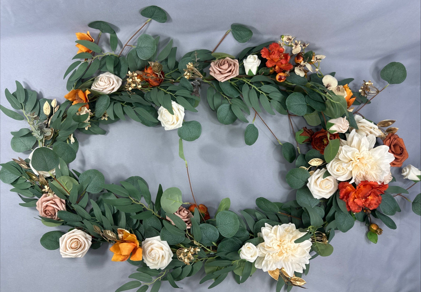 Ling’s Moment Elegant Wedding Eucalyptus Rose Flower Garland All Occasions 6FT