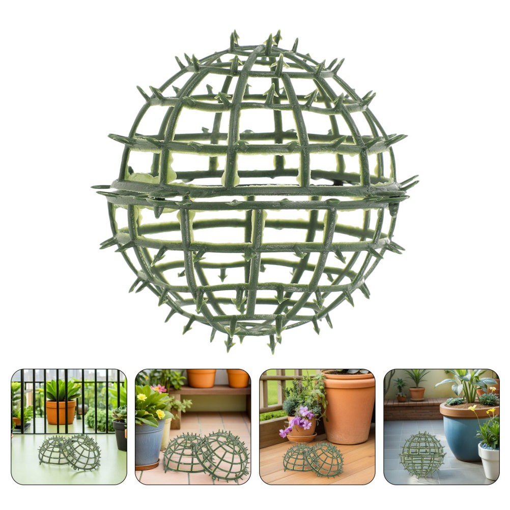 8Pcs Durable Plastic Artificial Topiary Ball Cage Green Flower Display Stand