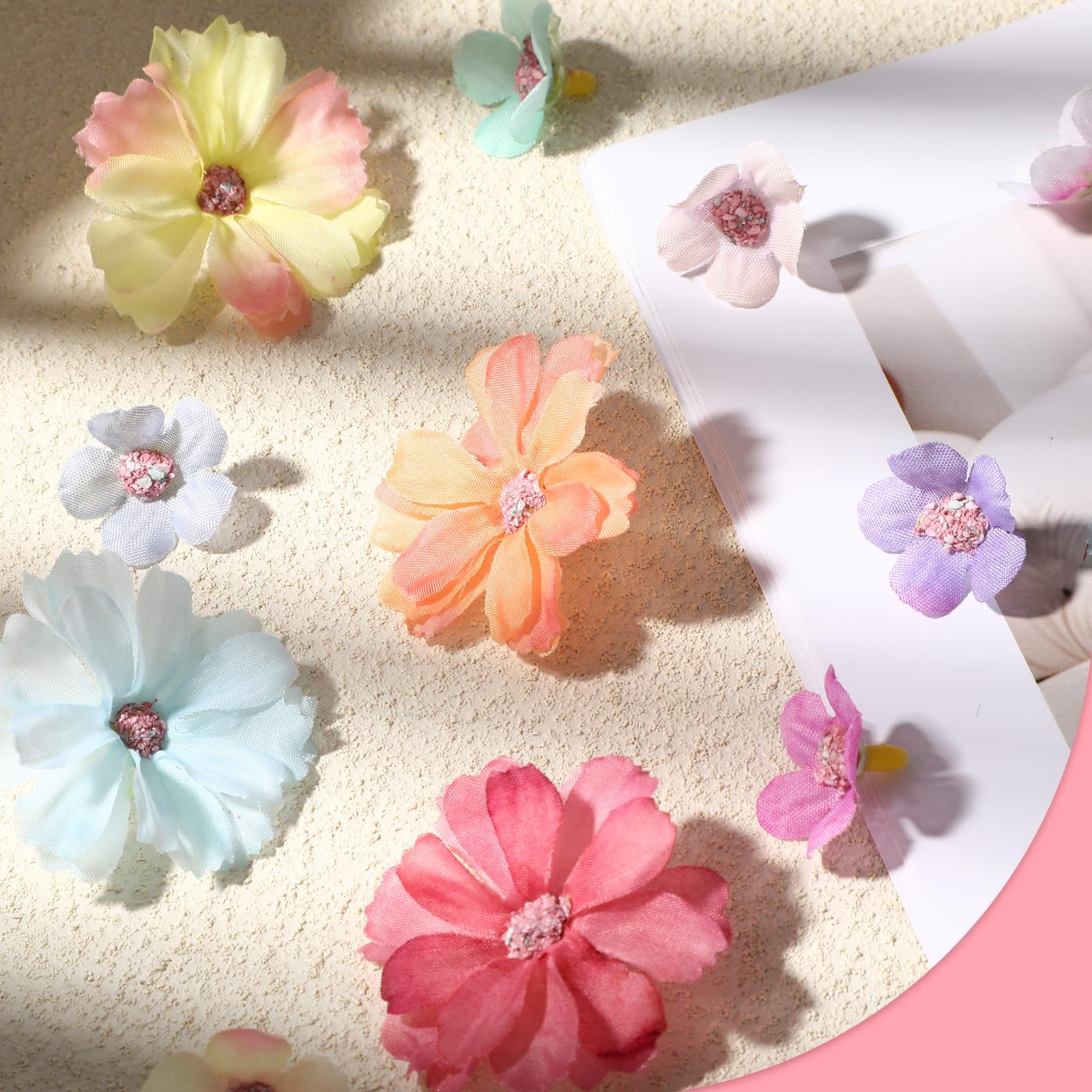150PCS Small Fake Flowers for Crafts Mini Faux Flower Heads Artificial Flower…