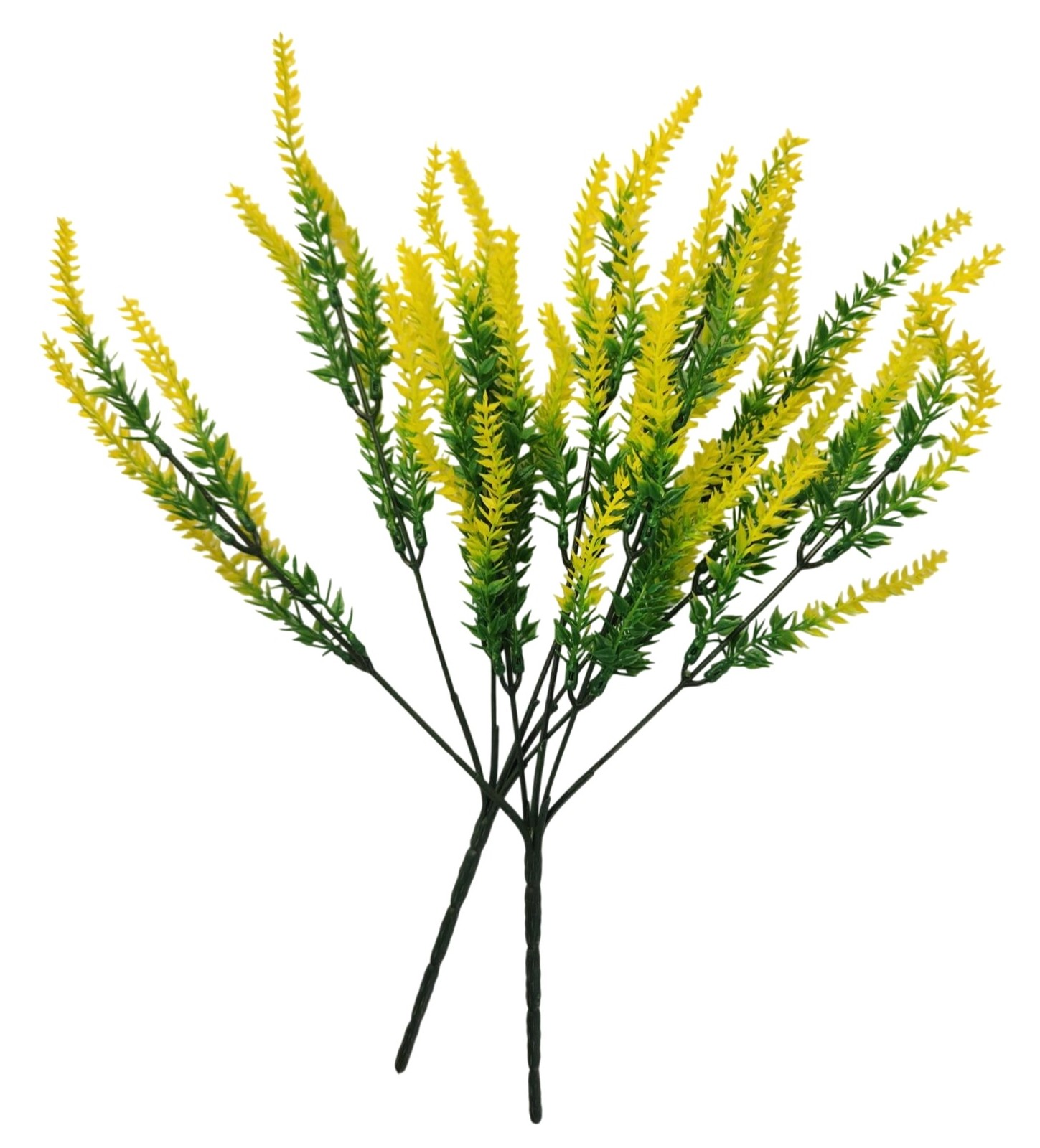 Yellow Faux Lavender Stems, Artificial Salvia Flowers, Faux Greenery Picks, Farm