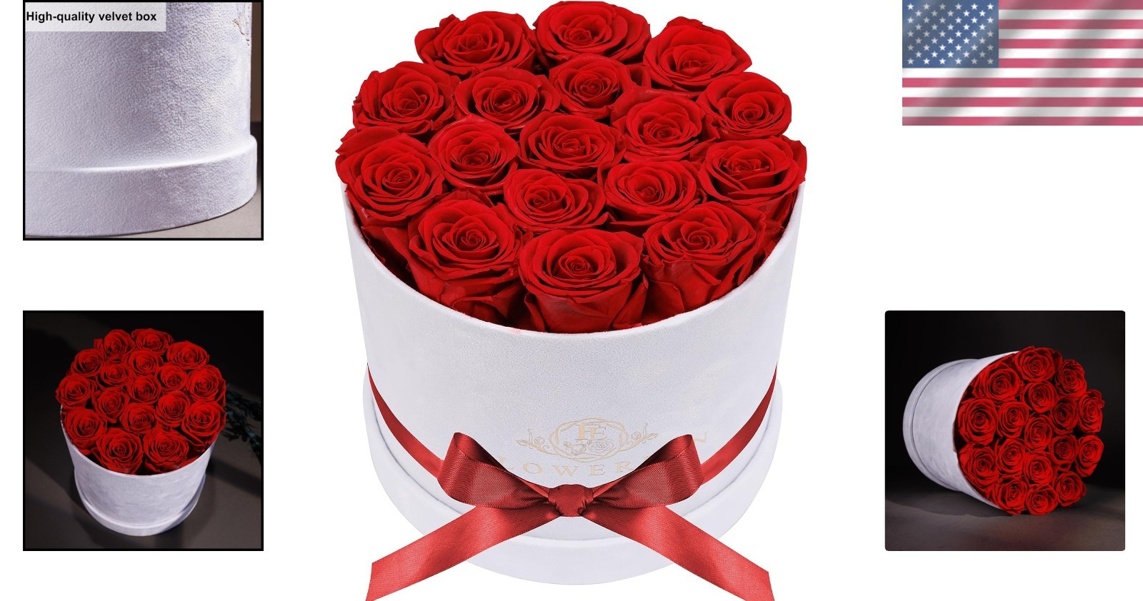 Luxury Suede Box with 17 Red Roses – Ideal Mothers Day or Anniversary Gift