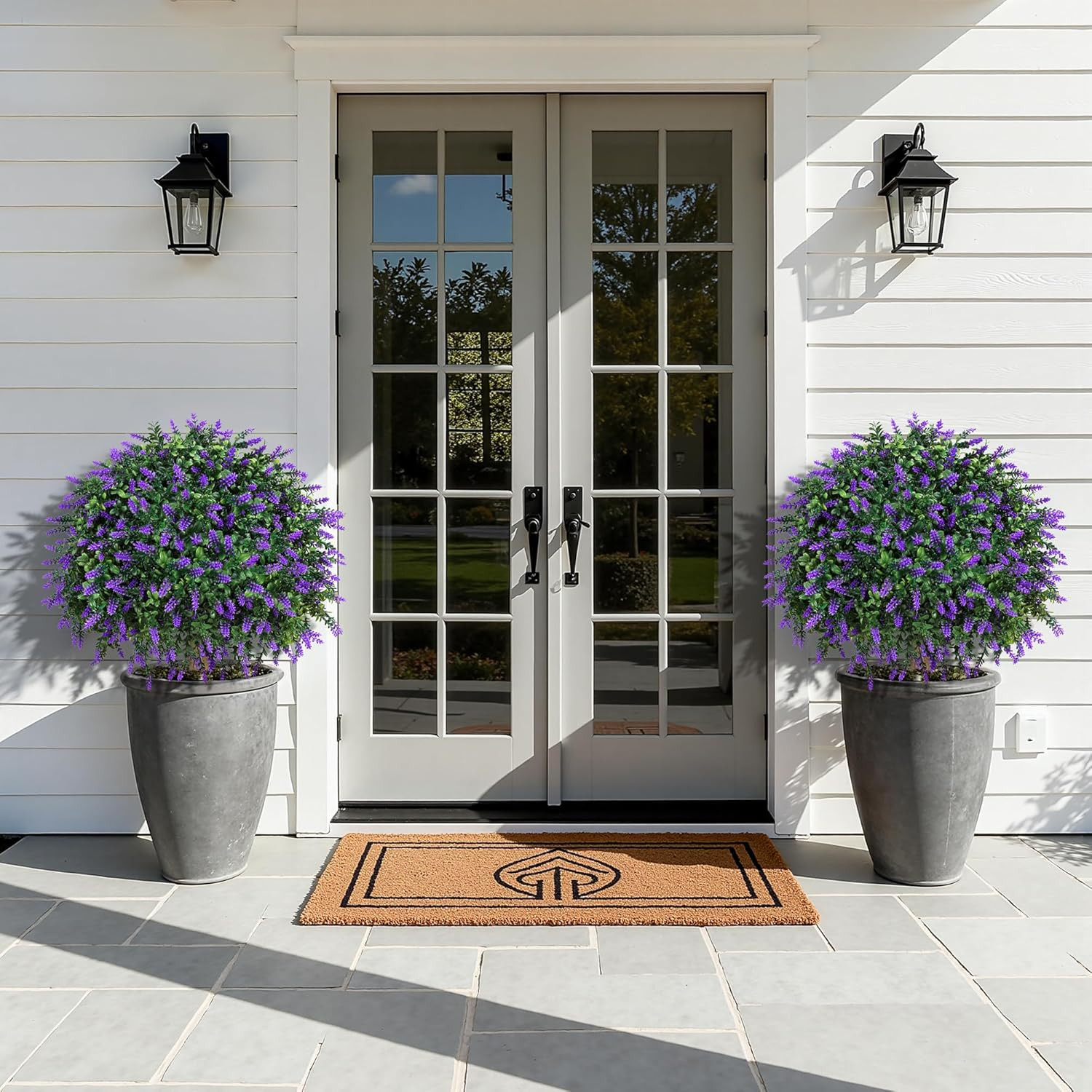 2 Pack UV Resistant Boxwood Ball Trees with Lavender for Home & Garden