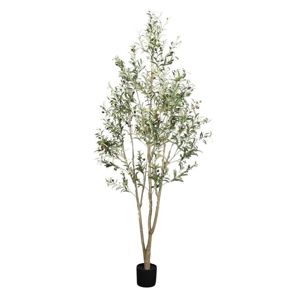 Artificial Olive Tree in Black Plastic Pot, 1pc/set