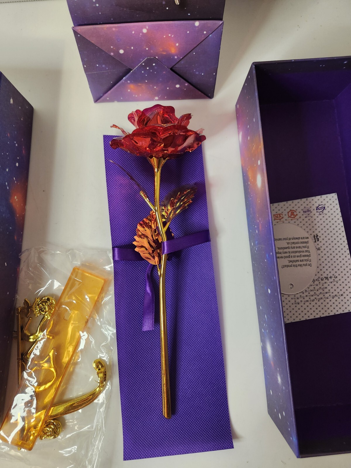 24K Golden Rose in gift box and gift bag