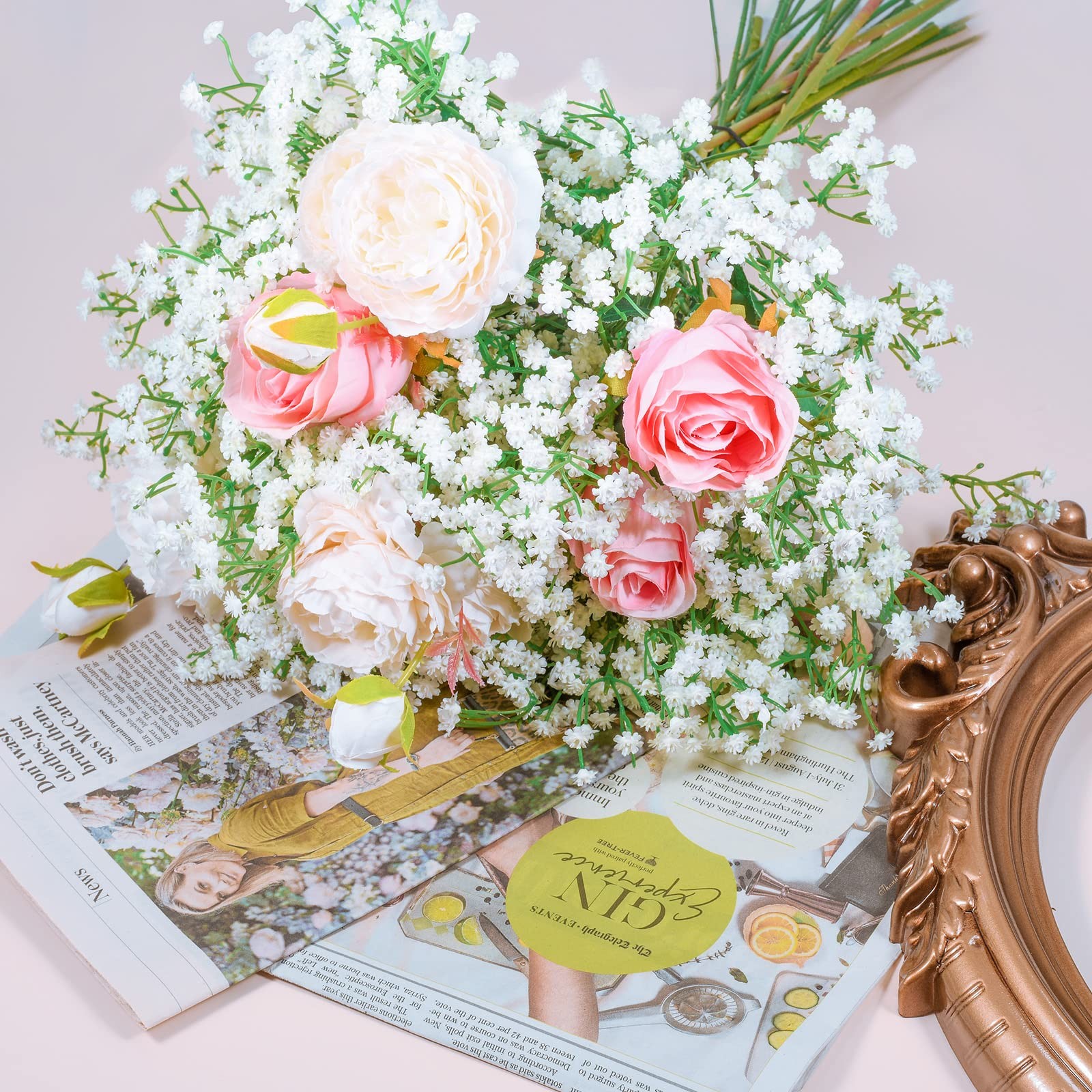 12 PCS Babys Breath Artificial Flowers Gypsophila Faux Wedding Party Decor