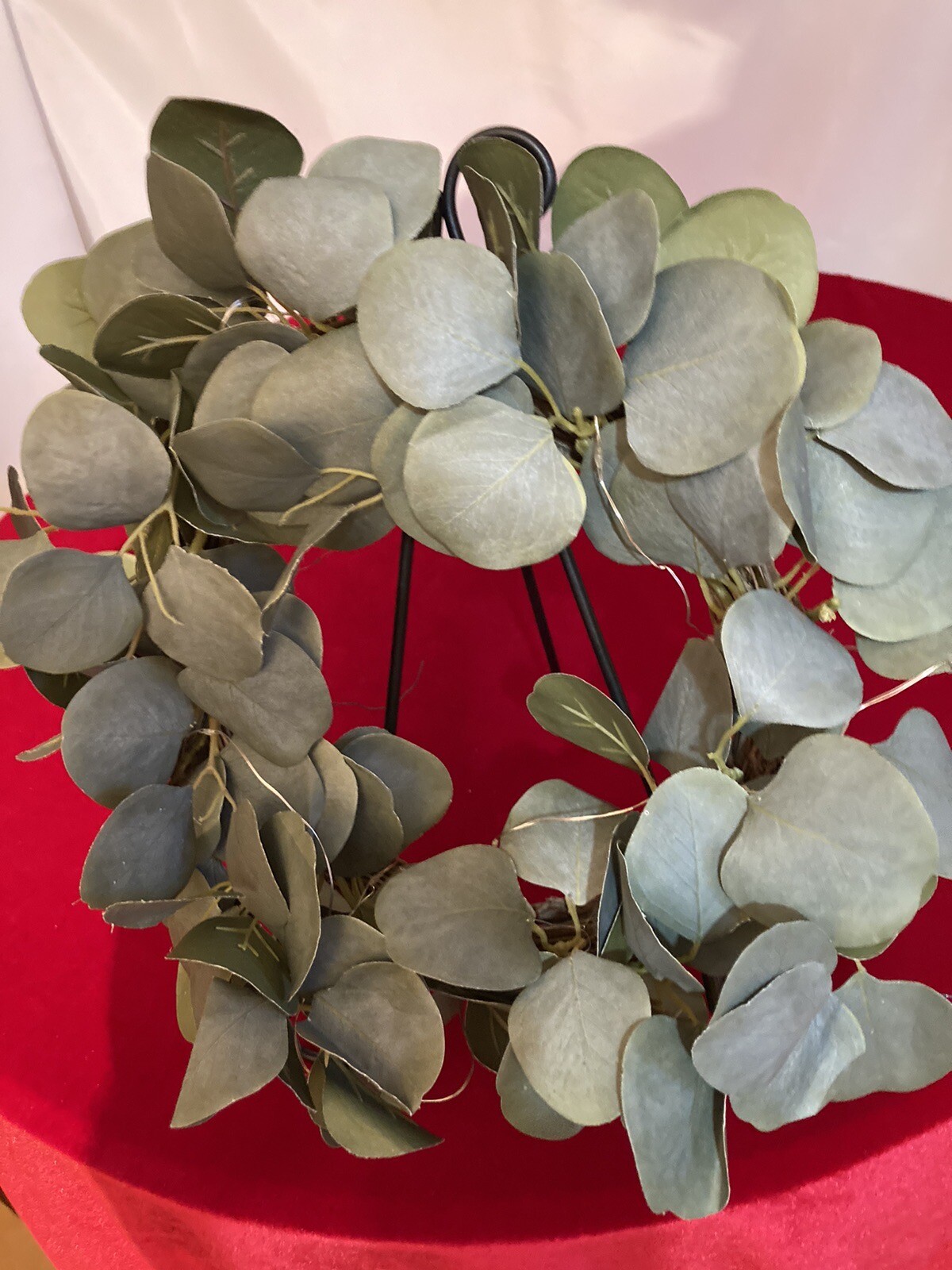 Small Green Eucalyptus With Fairy Lights Wreath