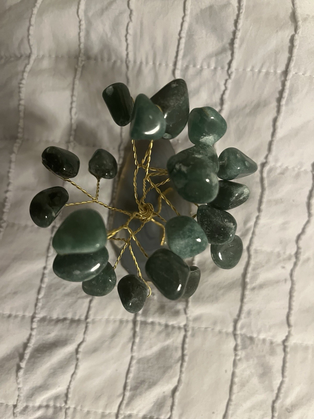 vintage glass jade hardstone bonsai tree