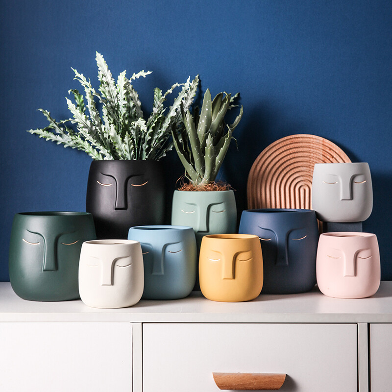 Unique Nordic Abstract Flower Pot – Modern Minimalist Plant Holder – Home Decor