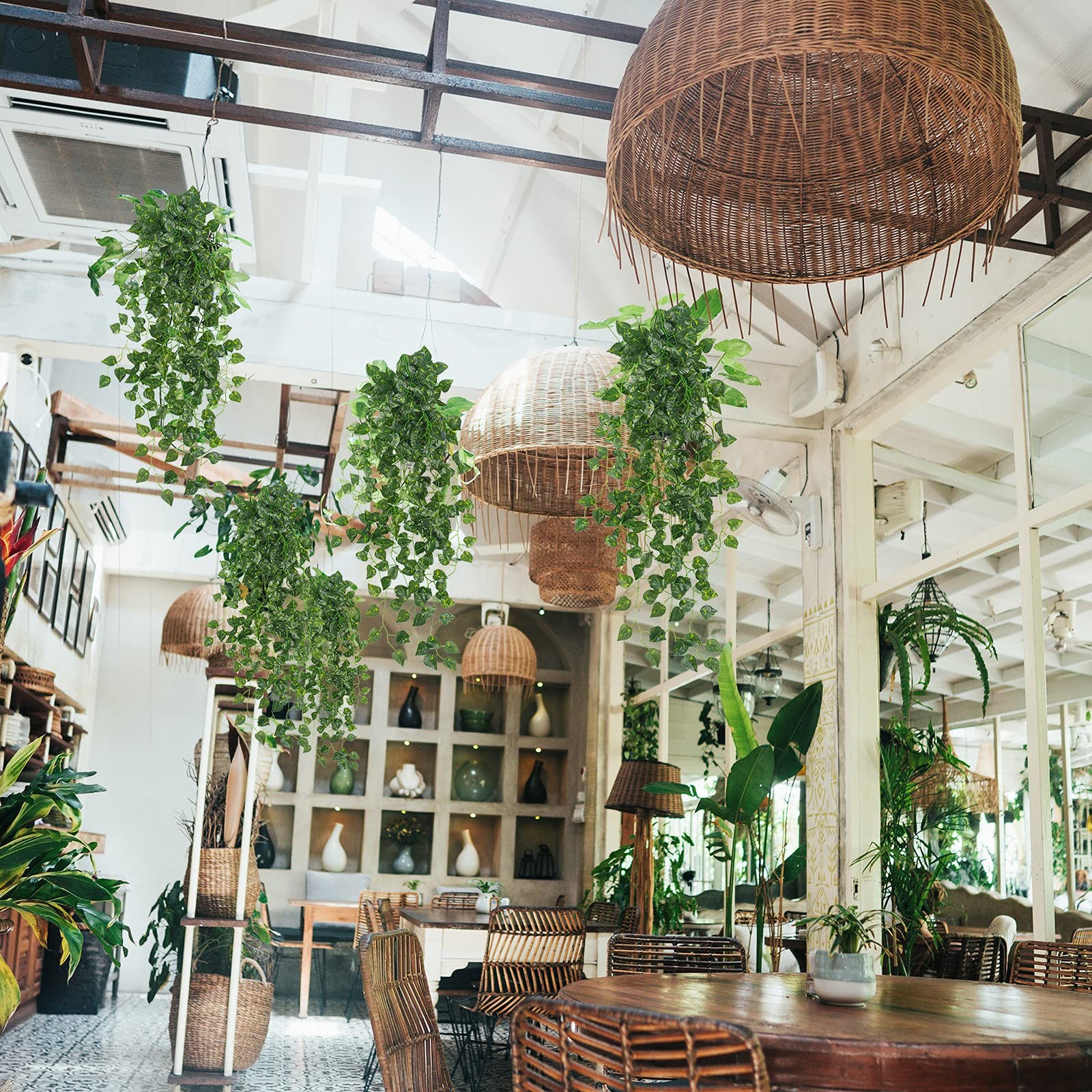 2Pcs Fake Plants for Outside Fake Plant Decor 3.1ft Artificial Hanging Plants…