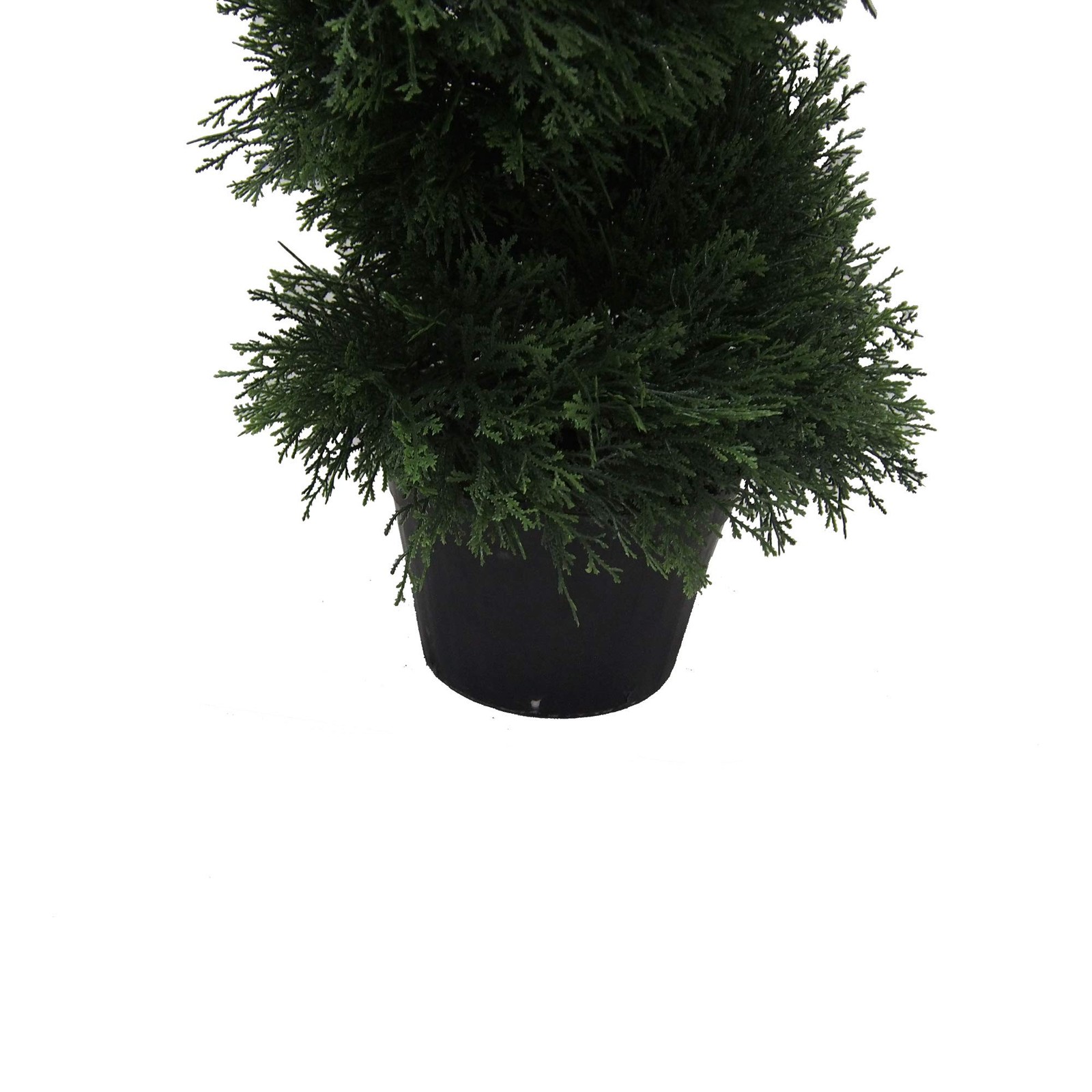 Pemberly Row 4′ Plastic Artificial Potted Cedar Spiral Tree in Green