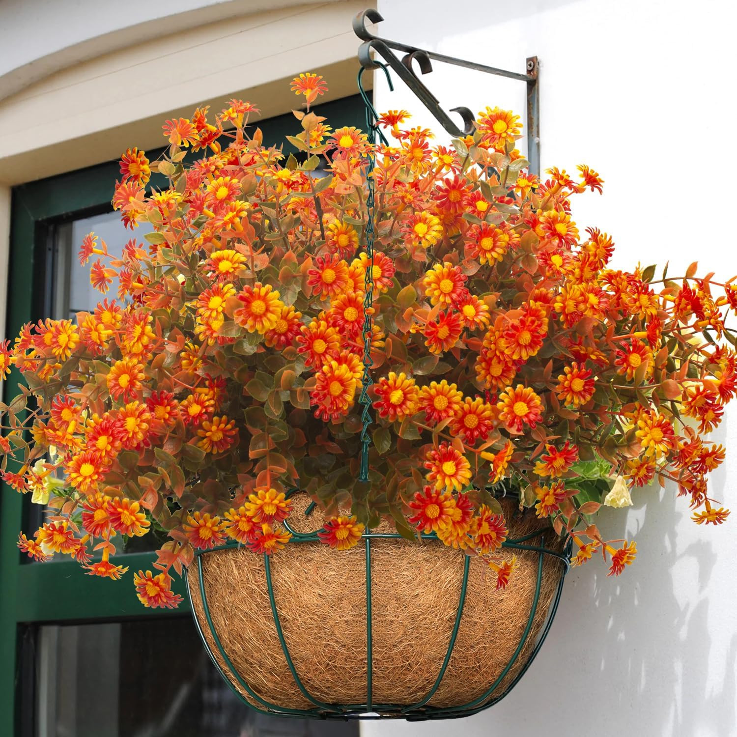12 Bundles of Faux Fall Flowers – Vibrant Outdoor Decor for Home & Garden