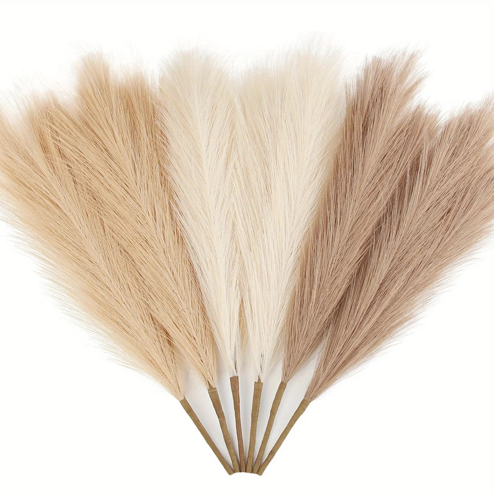 6PCS Artificial Pampas Grass Decor Flowers Fake Plant Reed for DIY Floral Table