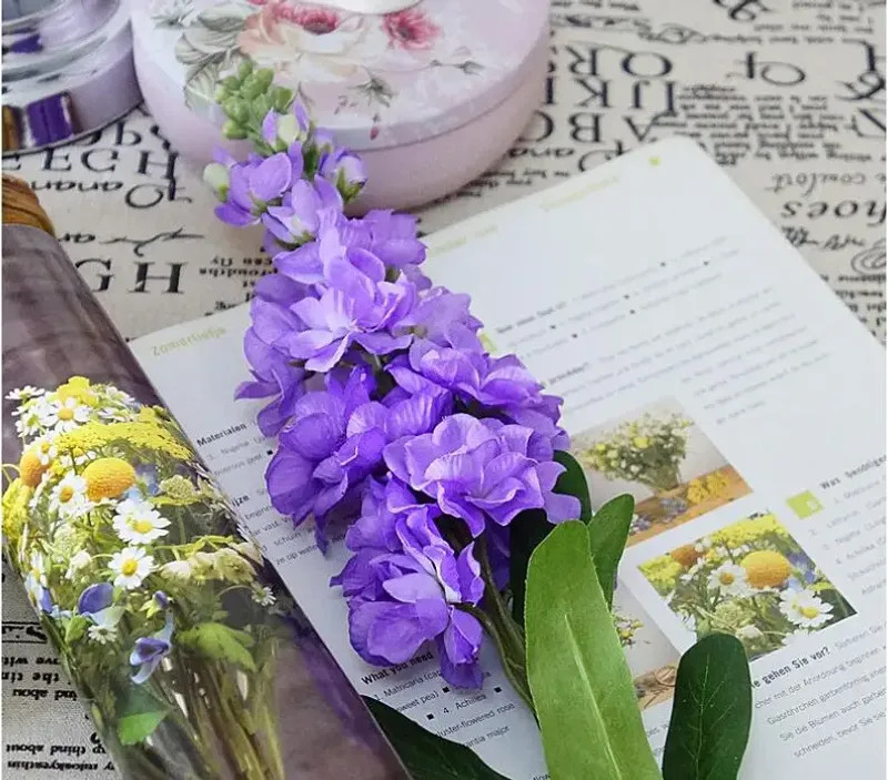 Big Artificial Hyacinth Violet flower branch fleurs artificielles for autumn fal