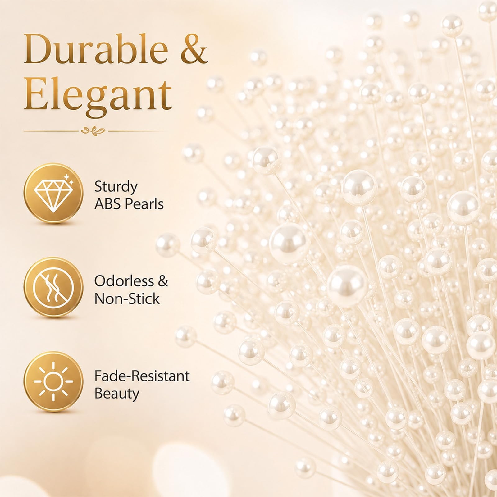 100Pcs Bridal Wedding Pearl Bouquet Party Decoration Pearl String Beaded Garl…