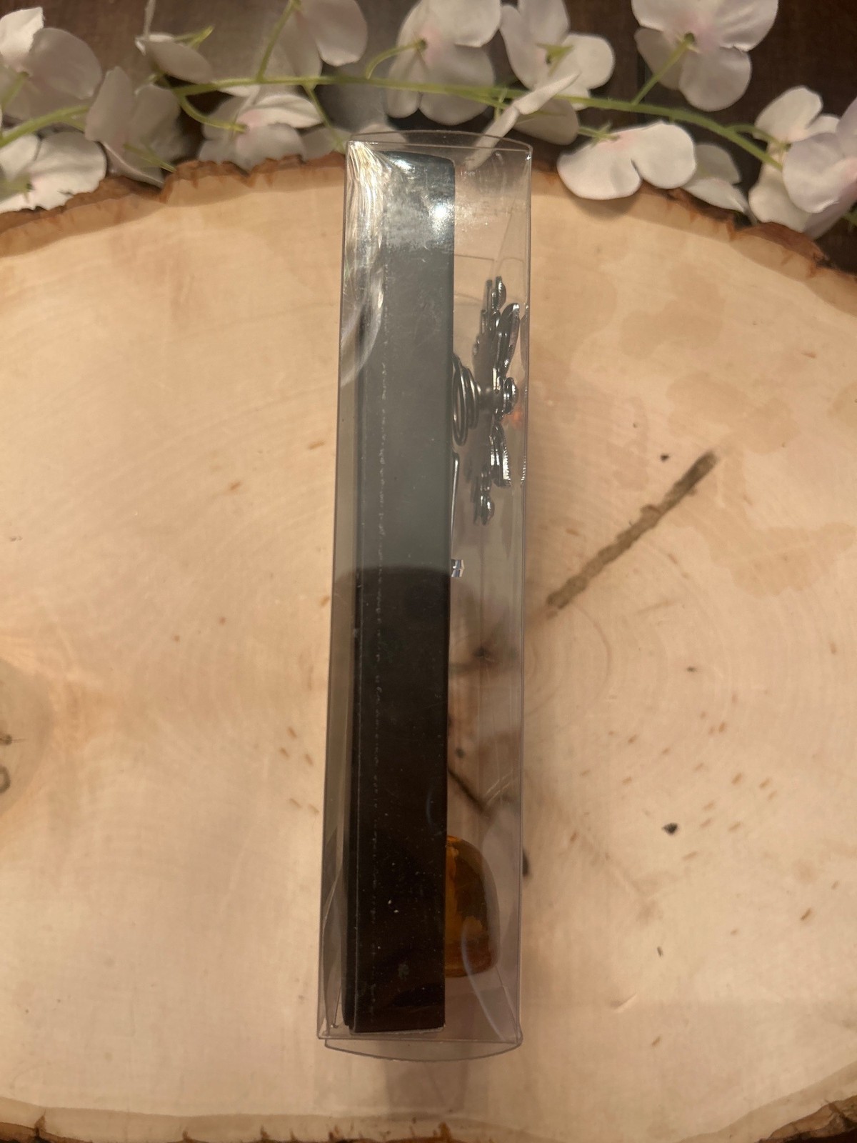 Decorative Amber-Colored Gem Flower Plant Stake