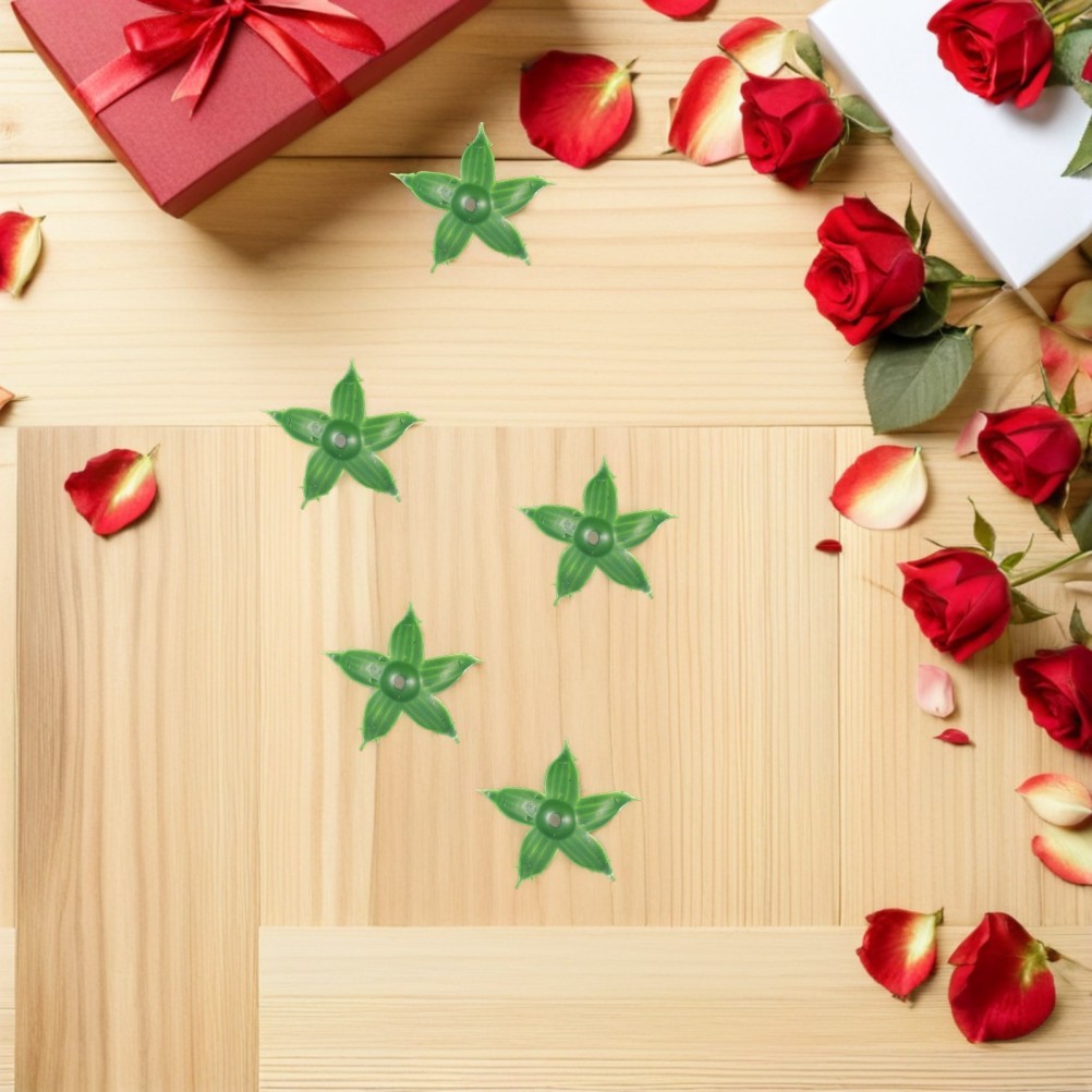 240Pcs Reusable Plastic Flower Sepals Artificial Rose Parts Green Floral Decor