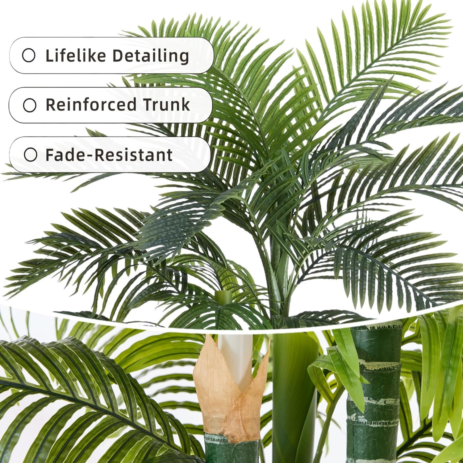 6FT UV Resistant Golden Cane Palm Tree – Realistic Indoor/Outdoor Decor