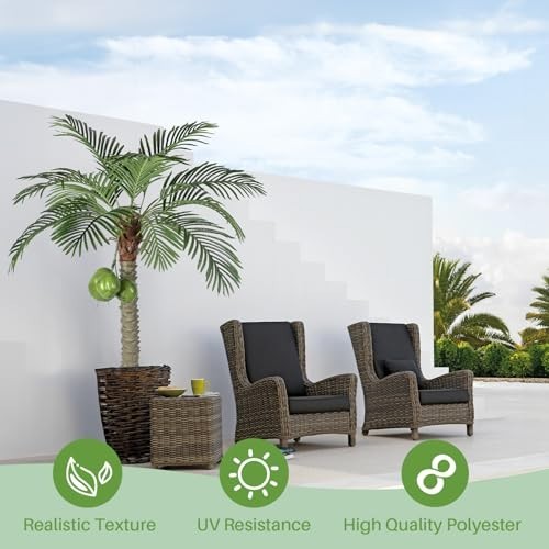 Large 5FT Artificial Phoenix Palm Tree – Faux Coconut Silk Tropical Plant for In