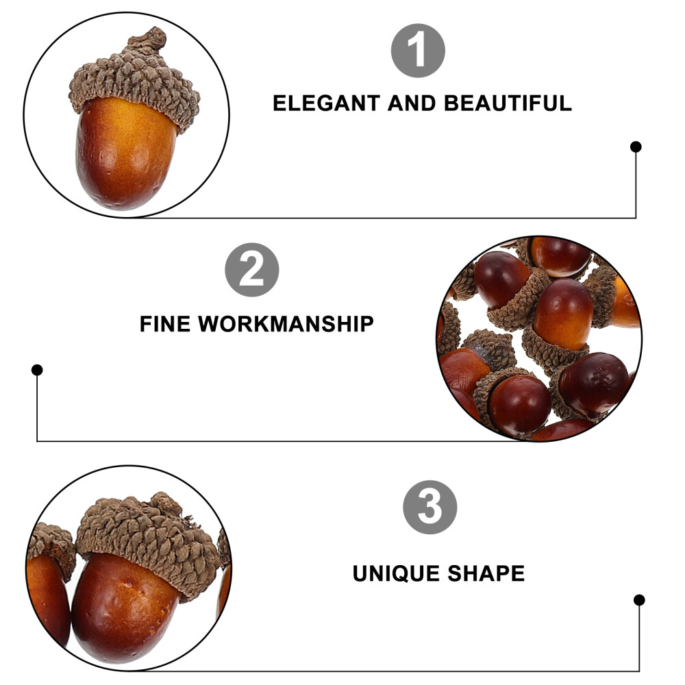 25 Pcs Artificial Fall Nut Acorn Decorative Acorns Simulation Decors
