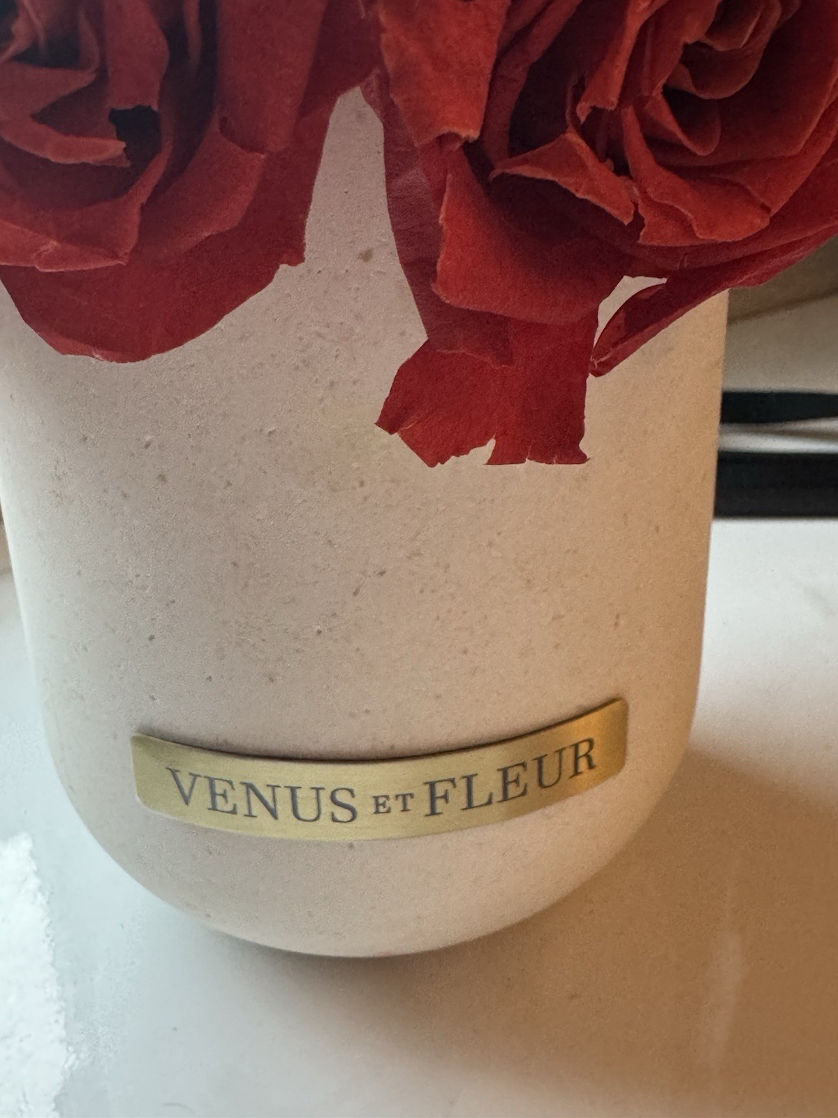 VENUS ET FLEUR Eternity 30 Red Roses With Porcelain Vase