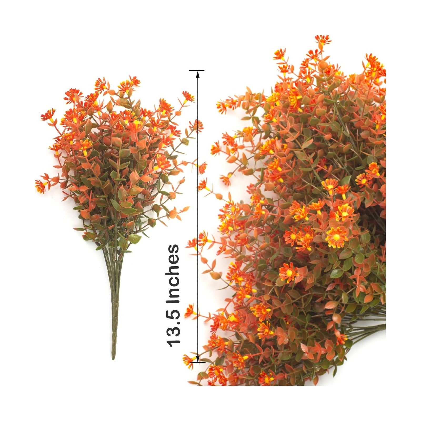12 Bundles Artificial Fall Flowers No Fade Faux Autumn Plants, Fake Indoor Ou…