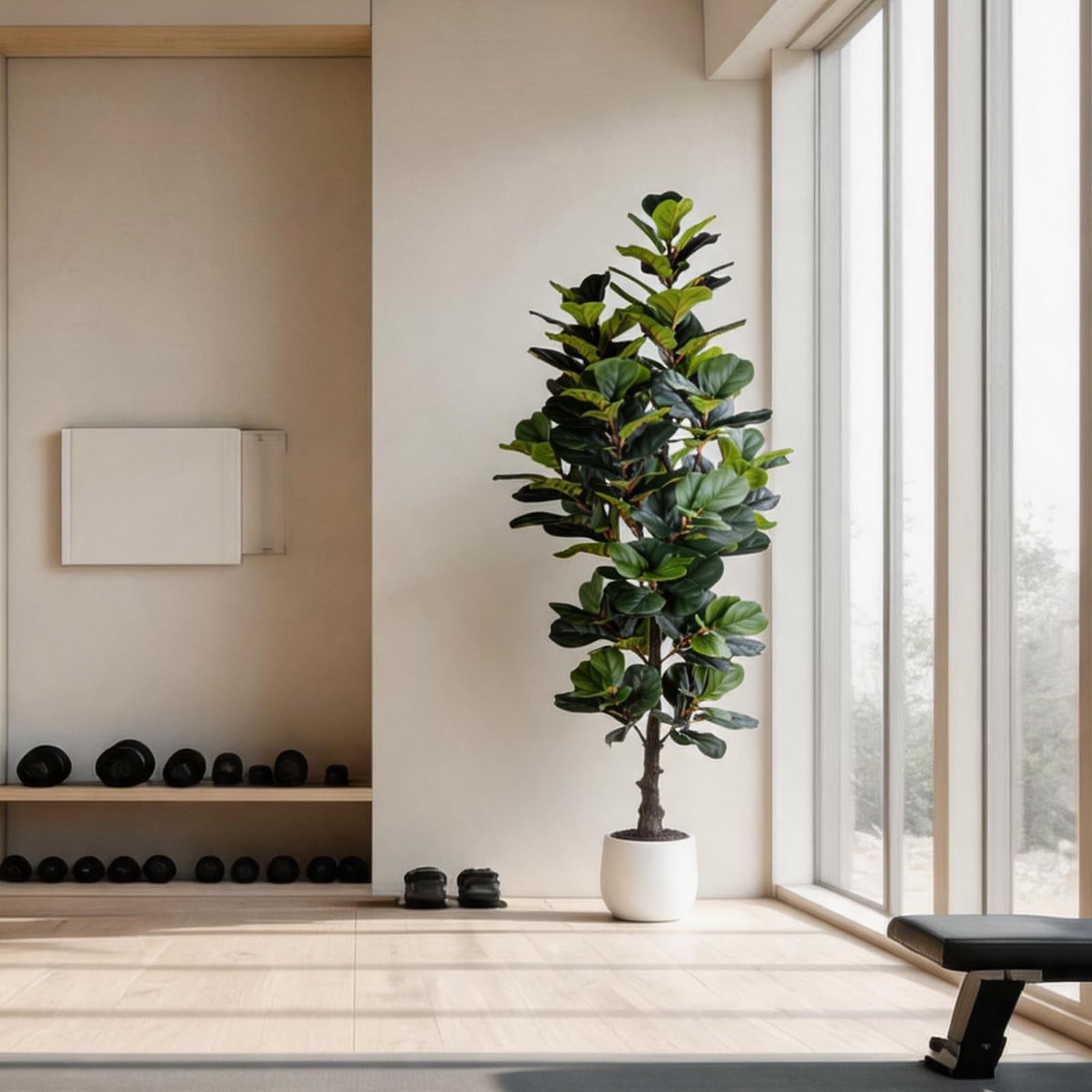 6FT Ultra-Full & Lush Artificial Fiddle Leaf Fig Tree for Home Decor – 171 Li…
