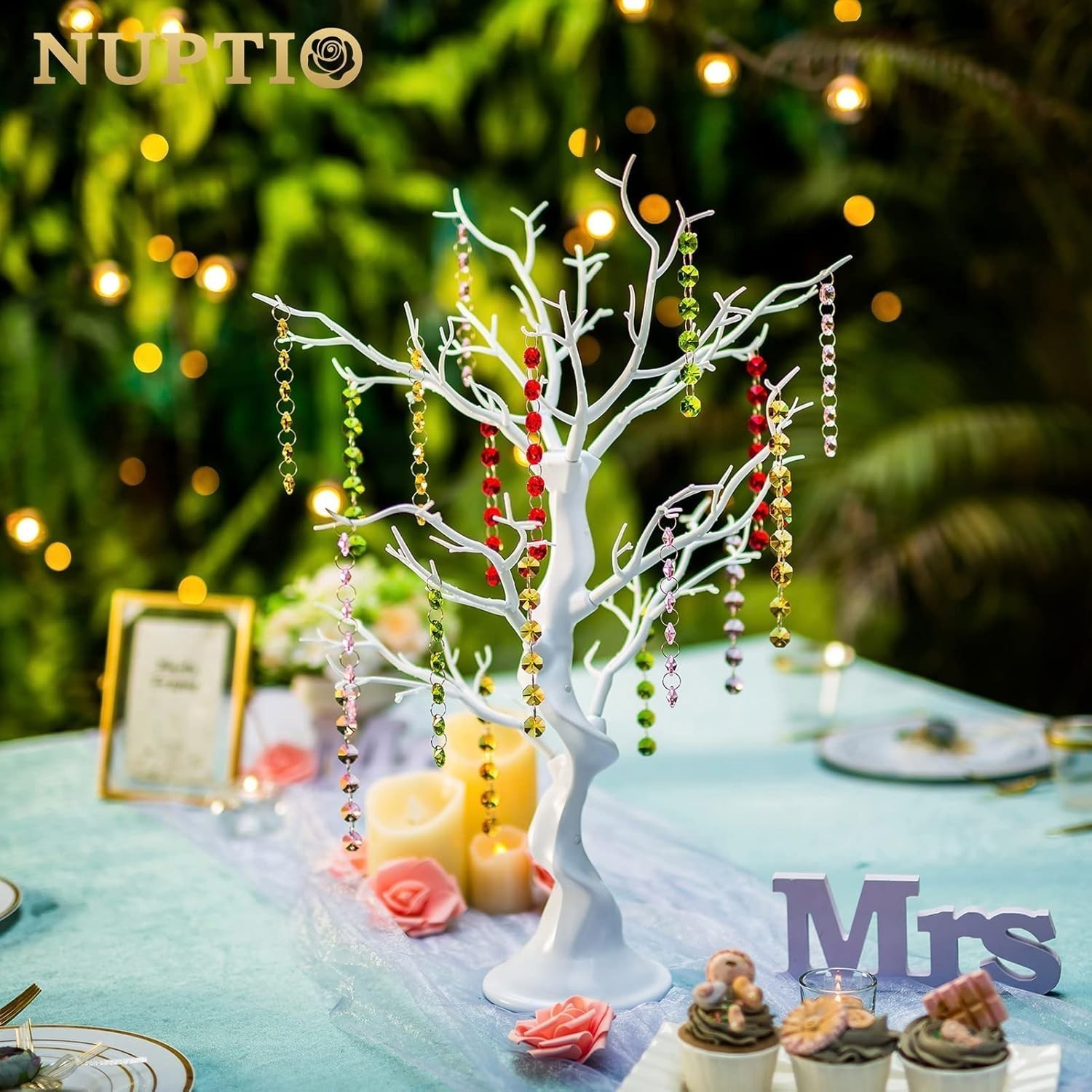 White Christmas Tree Branch Artificial 22.8 Inch Tall Manzanita Tree Centerpiece