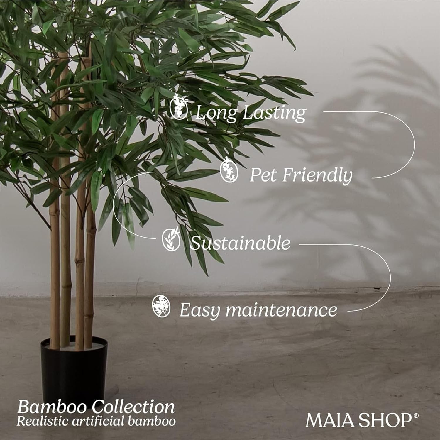 3ft 5in Artificial Bamboo Tree Plant House Apartment/Office – Realistic Fake