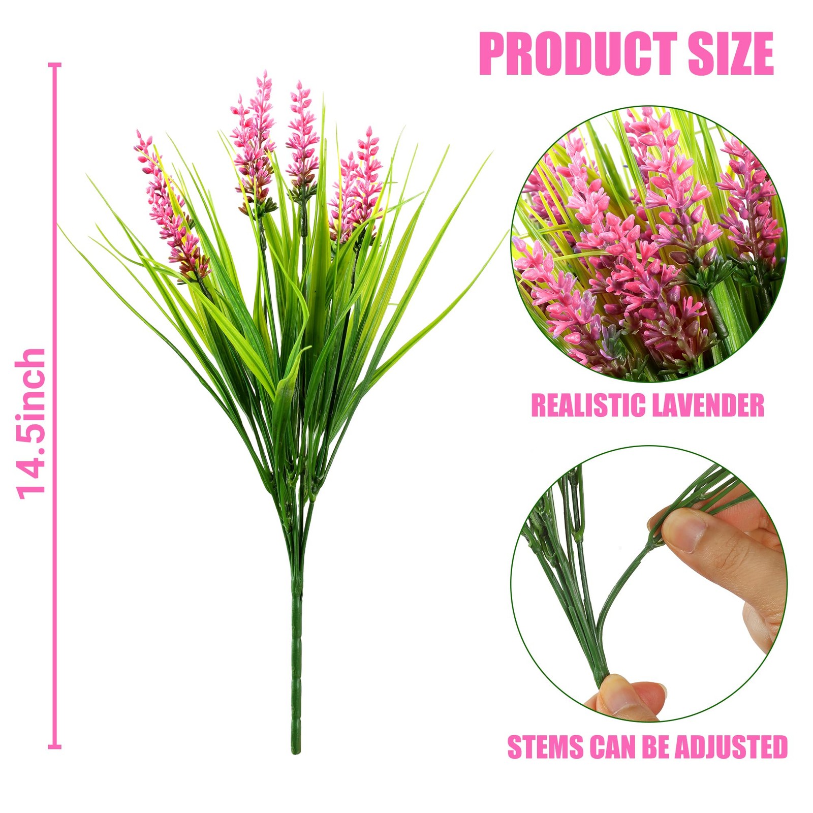 24 Bundles Artificial Plants Outdoor Faux Lavender Flowers Fake Monkey Grass …