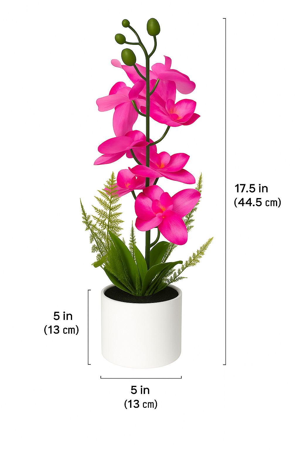 Artificial Flowers Potted Silk Orchid Faux Potted Flower Fake Phalaenopsis Decor