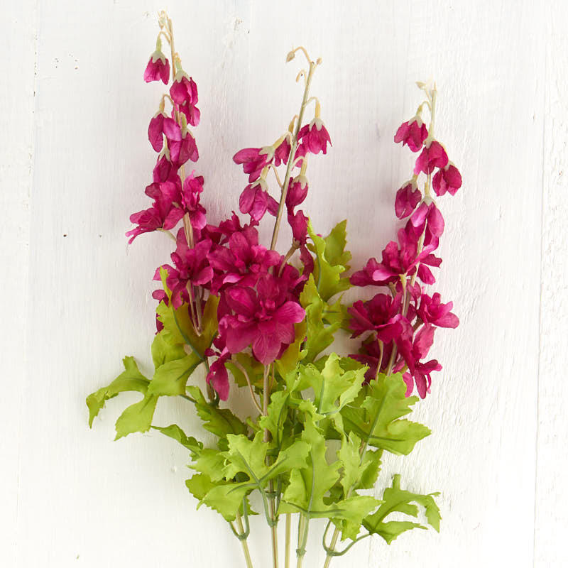 Set of 2 Beautiful 24″ Artificial Fuchsia Delphinium Floral Bushes