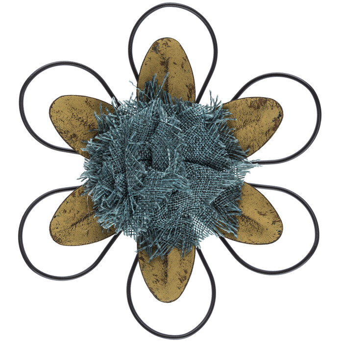 Green & Brown or Yellow and Blue Flower Metal Wall Decor