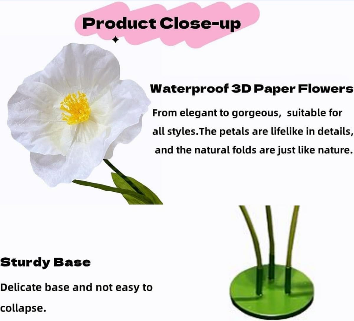 Giant 5.57 Ft Pink Artificial Flower Set for Weddings & Home Decor