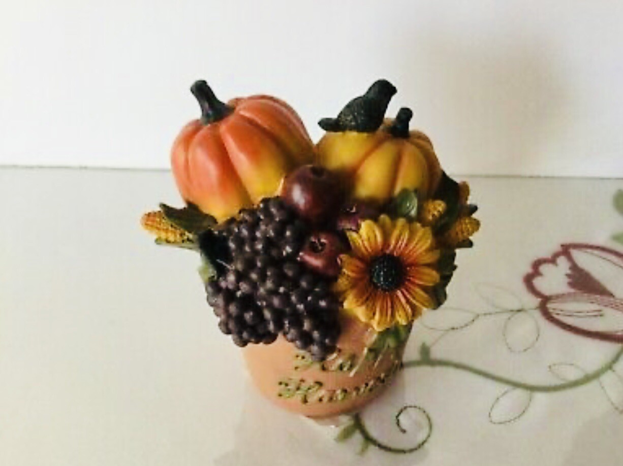 TABLE DECOR MINI POT DECOR TOP FRUIT PUMPKIN SUN FLOWERS TABLE DECOR RESIN