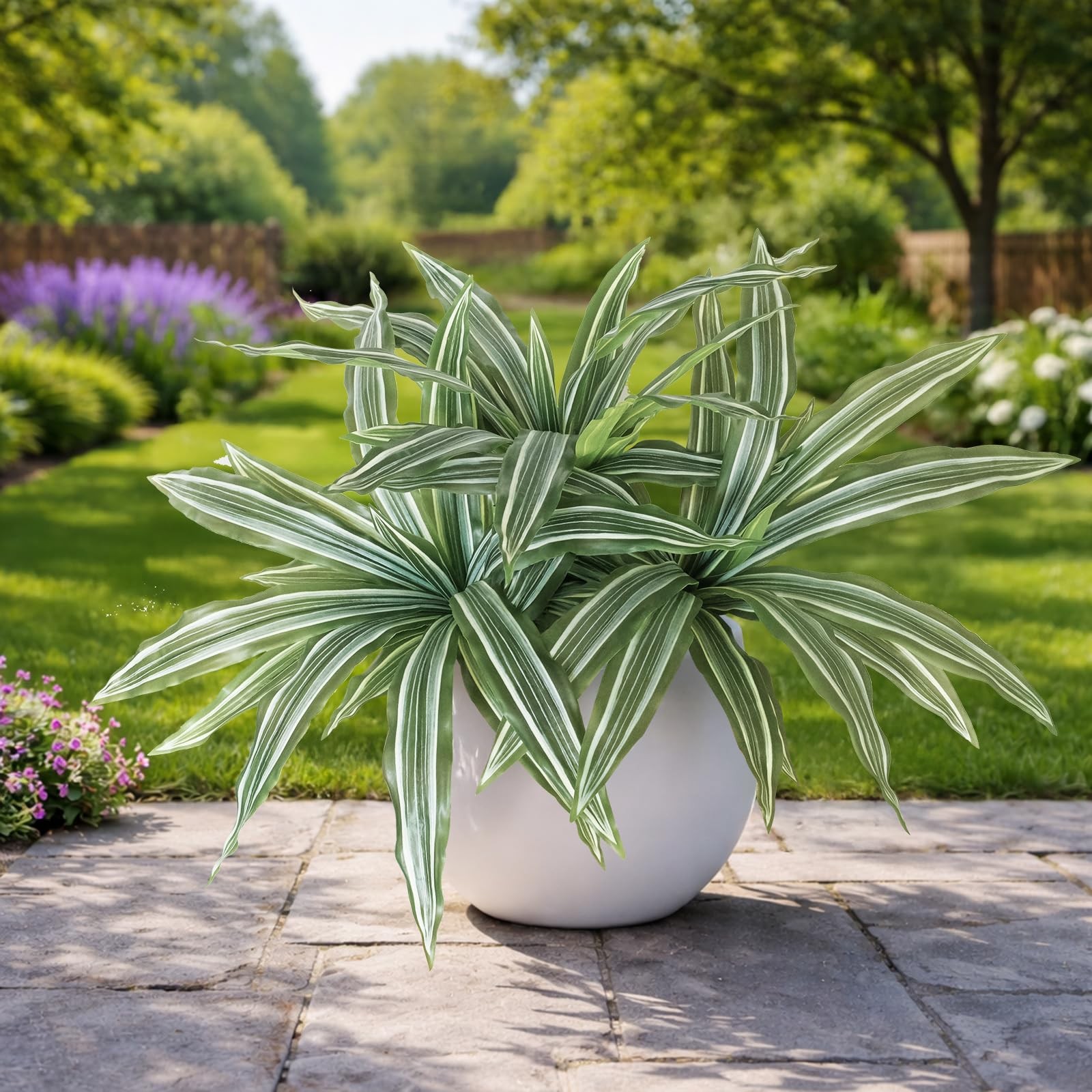 3 Pcs Large Fake Outdoor Tropical Plants, 28″ Artificial Bird Nest Ferns Faux…