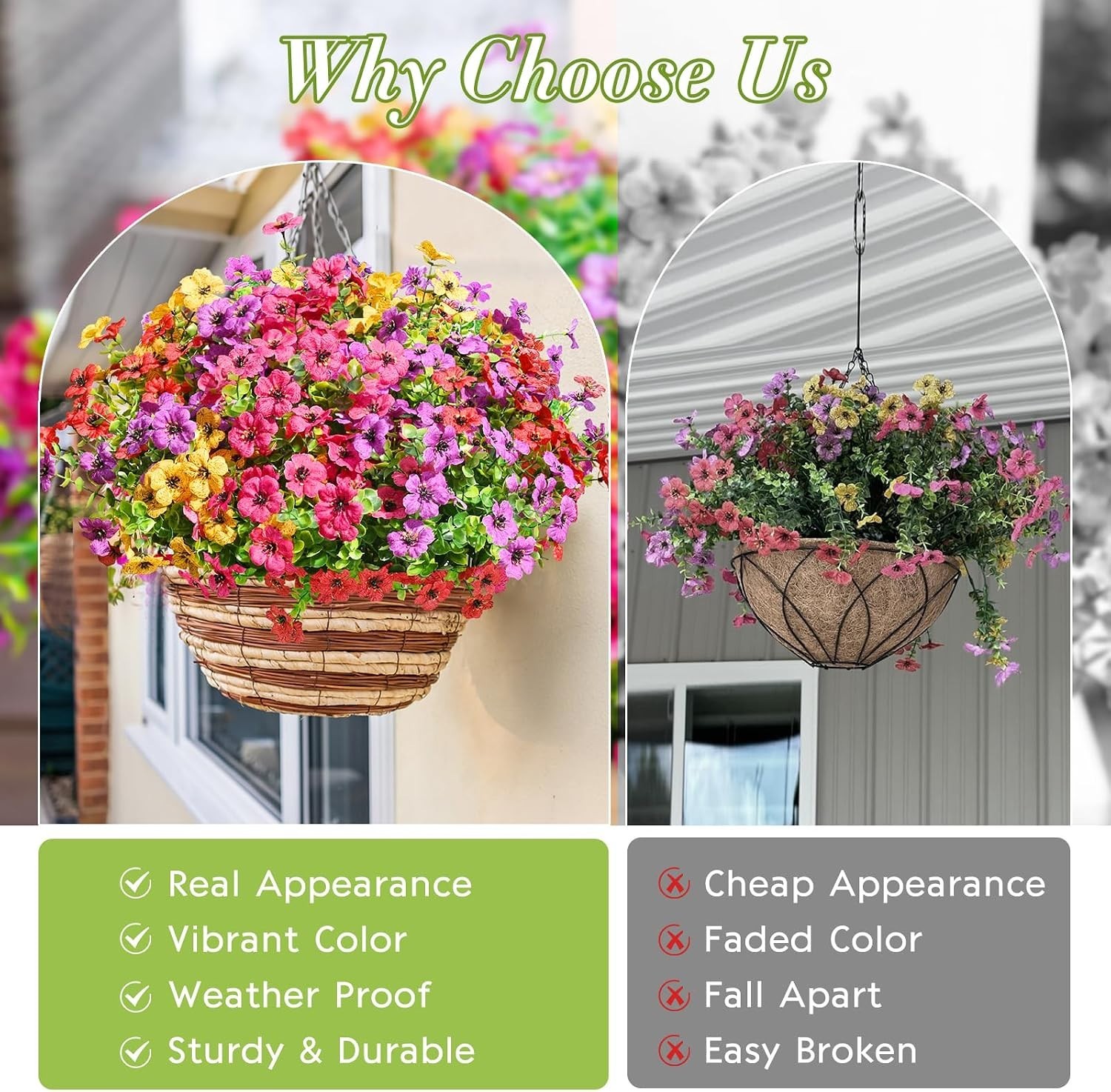 Customizable Fake Flowers – 24 Bundles for Stunning Outdoor Decor Creations