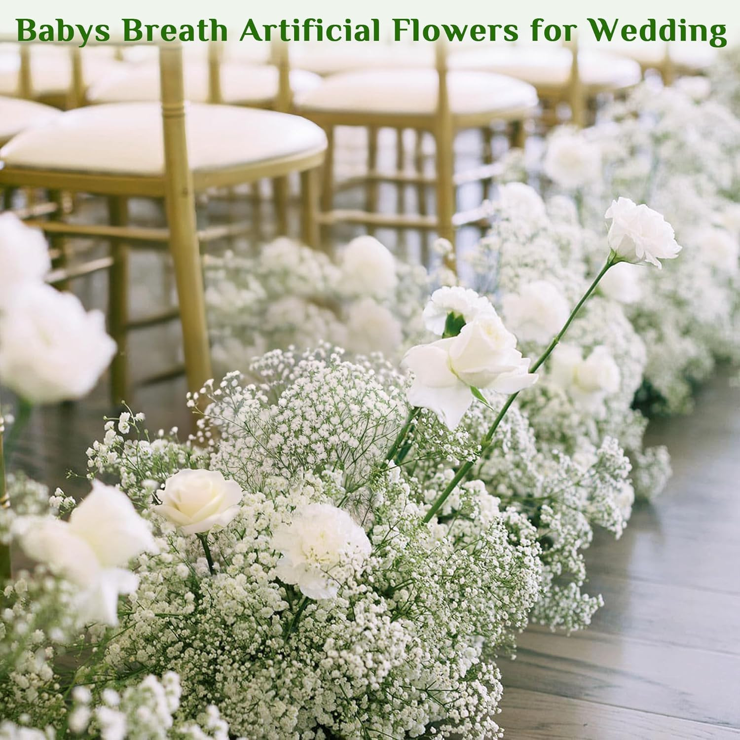 108 Pcs White Artificial Baby’s Breath Flowers for Wedding & Home Decor