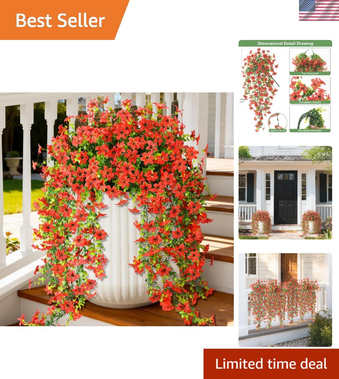 Beautiful 2 Bundles of UV Resistant Daisy Flowers for Home Planters & Patios