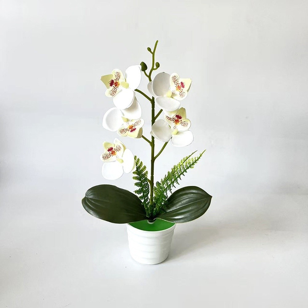 30cm Artificial Orchid Plant with White Purple Dot Orange Blue Rose Red Colors
