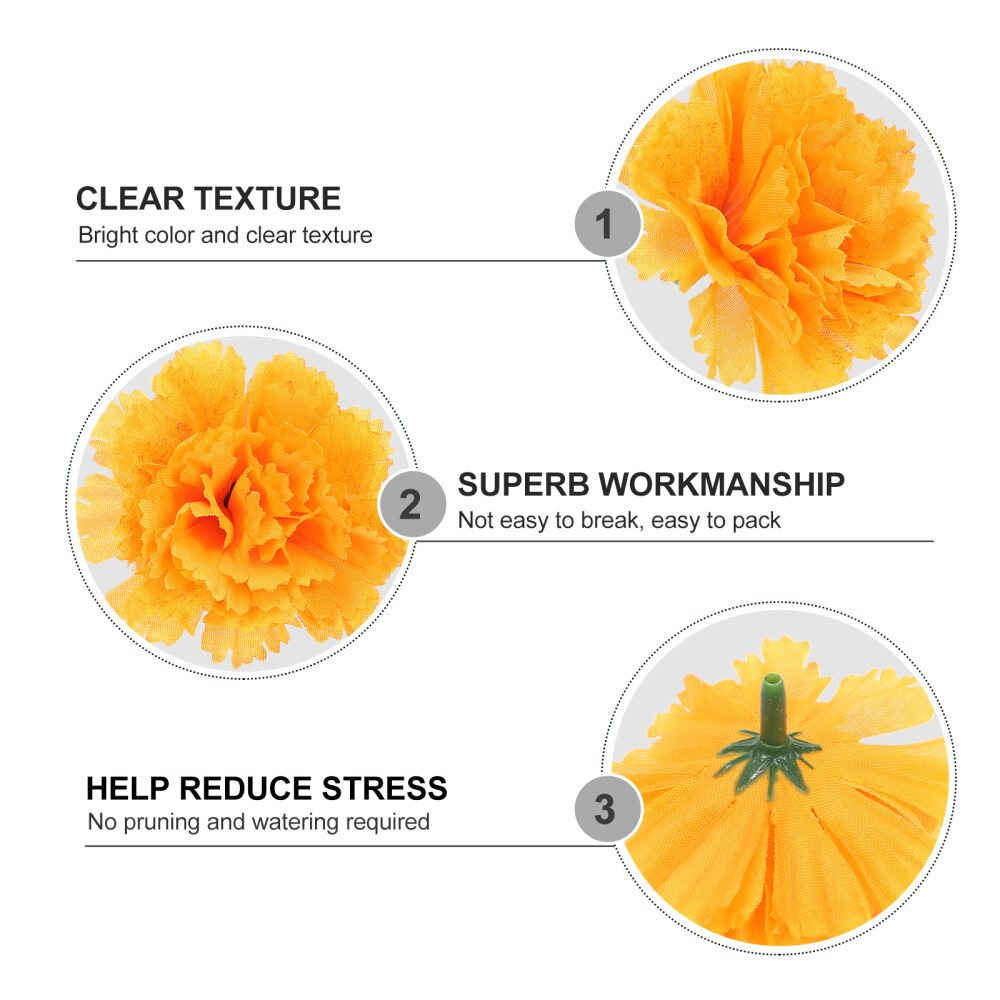 50PCS Simulation Marigold Ornament Decorative Flower Heads Garland DIY Making