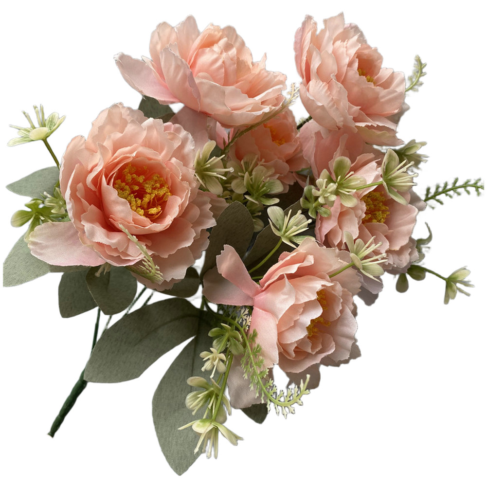 Artificial Peony Bouquet 6 Blooms 30cm Height for Home Office Event Decor