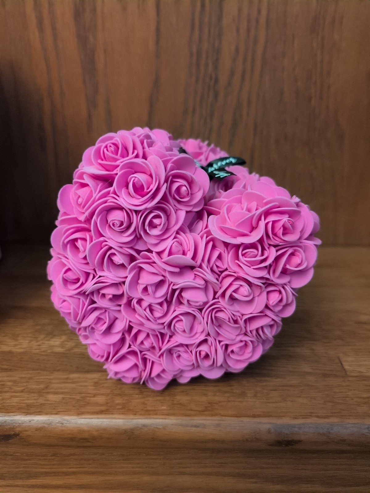 Always and Forever Pink Flower Bear With Box Artificial Rose Flowers
