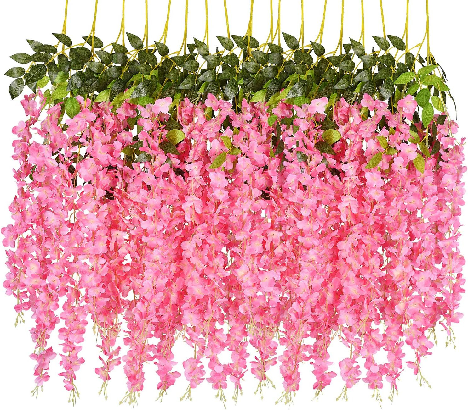 6 Pack Artificial Fake Wisteria Vine Ratta Hanging Garland Silk Flowers String P