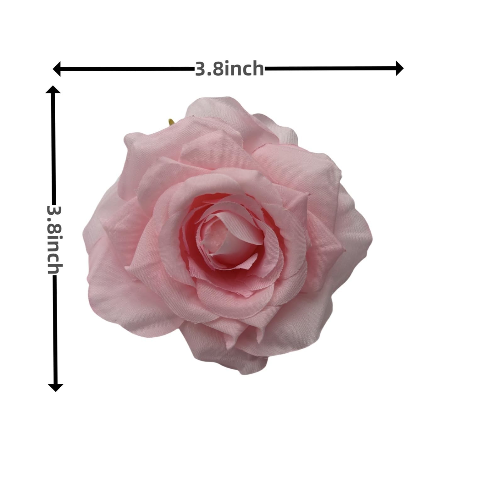 Fake Flower Heads for Craft 3.8 Inch Pink Rose Heads Artificial Flowers 36 PCS