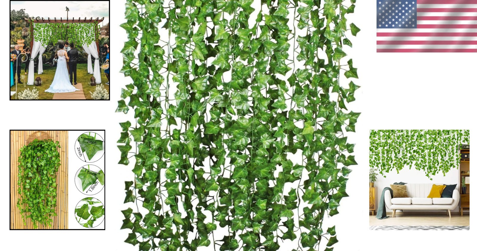 12 Strands of 84ft Artificial Ivy Garland – Perfect for Home Wedding Decor