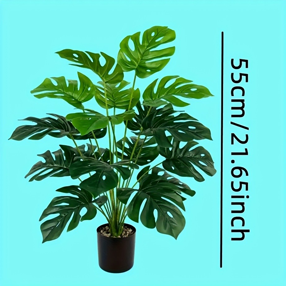 Artificial Monstera Leaves 18 Heads Faux Greenery Stems Home Decor Plant Wall